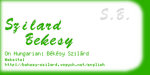 szilard bekesy business card