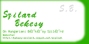 szilard bekesy business card